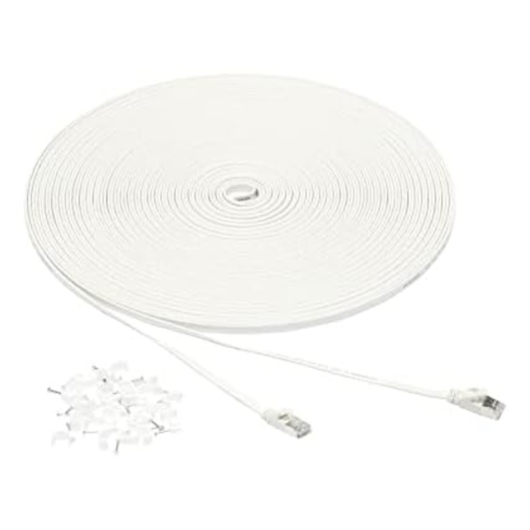 100-Feet Amazon Basics RJ45 Cat 7 Ethernet Patch Cable With 25 Nails