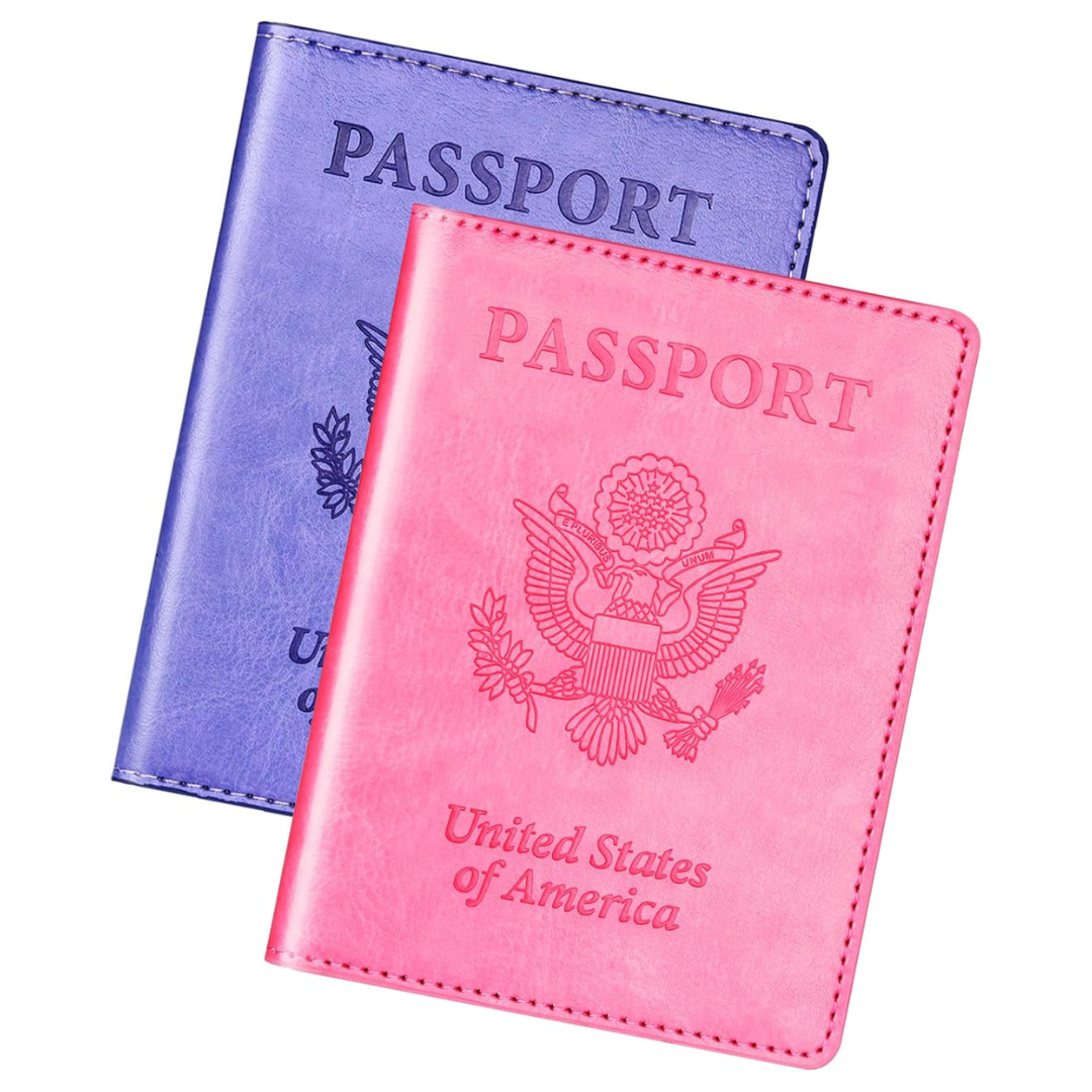 2-Pack Herain Passport Holder Cover Wallet Case