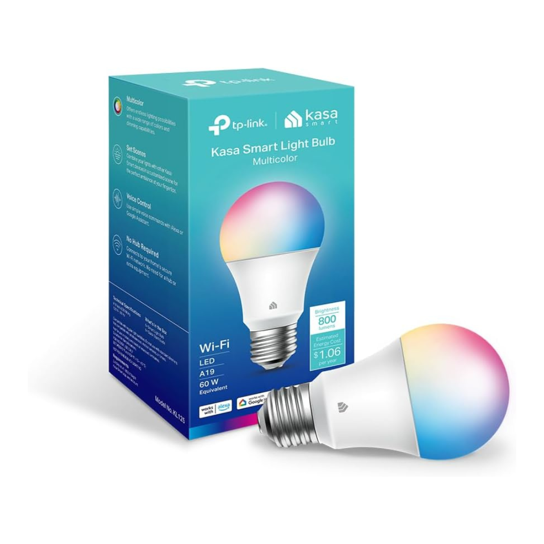 Kasa Smart Full Color Changing Dimmable Smart WiFi Light Bulb