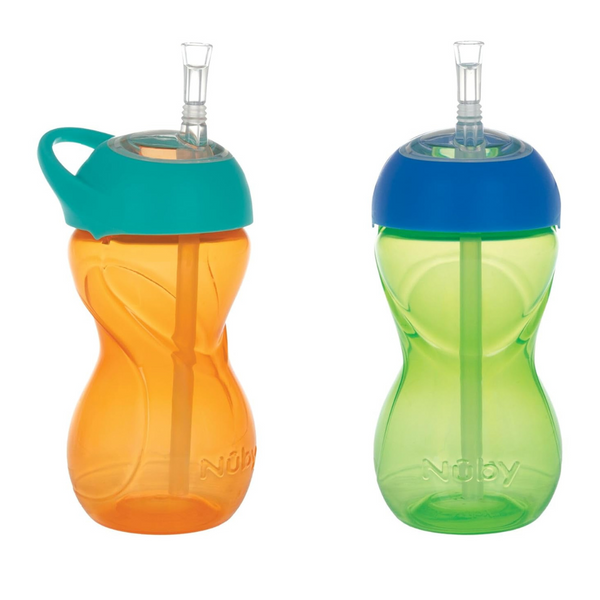 2-Pack Nuby No-Spill Clik-it Flexi Straw 10 Oz Cup