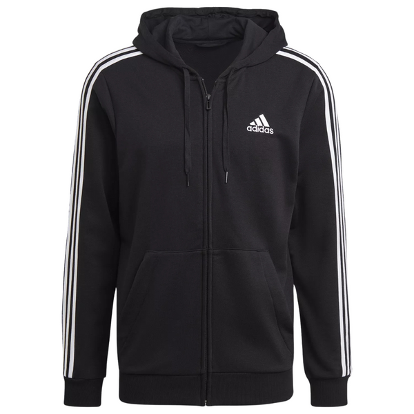 Adidas Men Essentials French Terry 3-Stripes Full-Zip Hoodie