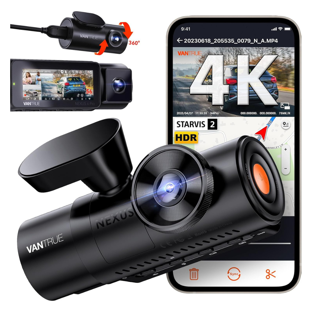 Vantrue N4 Pro 3 Channel 4K WiFi Dash Cam