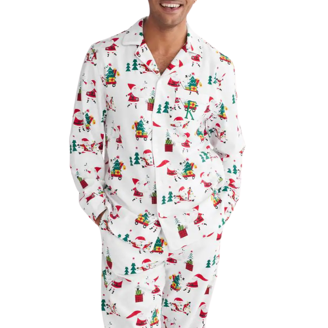 The Company Cotton Family Flannel Santa Men's Pajamas Set