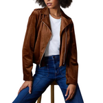 LC Lauren Womens Conrad Suede Moto Jacket