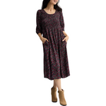 Croft & Barrow Womens 3/4 Sleeve Smocked Challis Dress