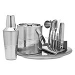 9-Piece Godinger 92340 Hammered & Shiny Bar Serving Set