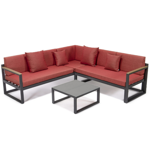 3-Piece LeisureMod Chelsea Outdoor Patio Sectional Furniture Set (5 Colors)