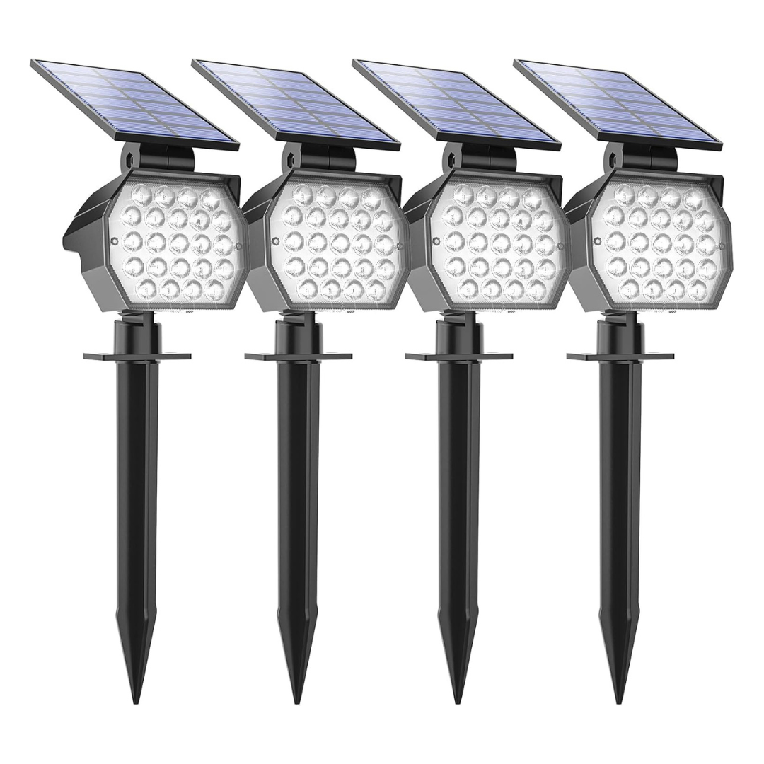 4-Pack APONUO Outdoor 23 LED 3 Lighting Modes Solar Spot Lights