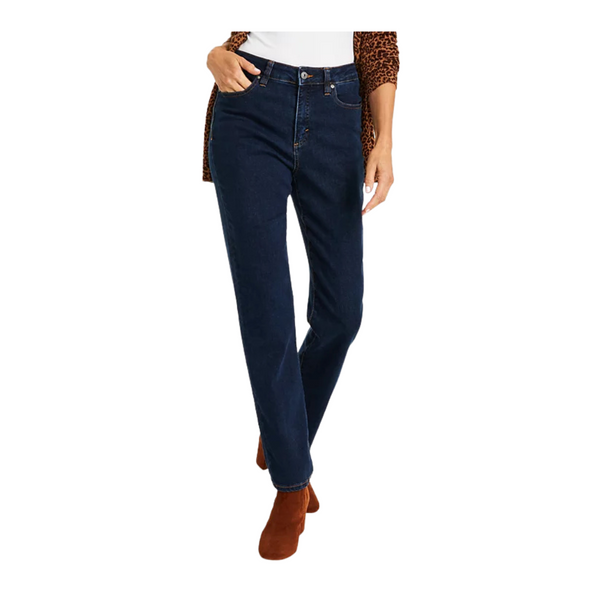 Style & Co Petite High-Rise Natural Straight-Leg Jeans