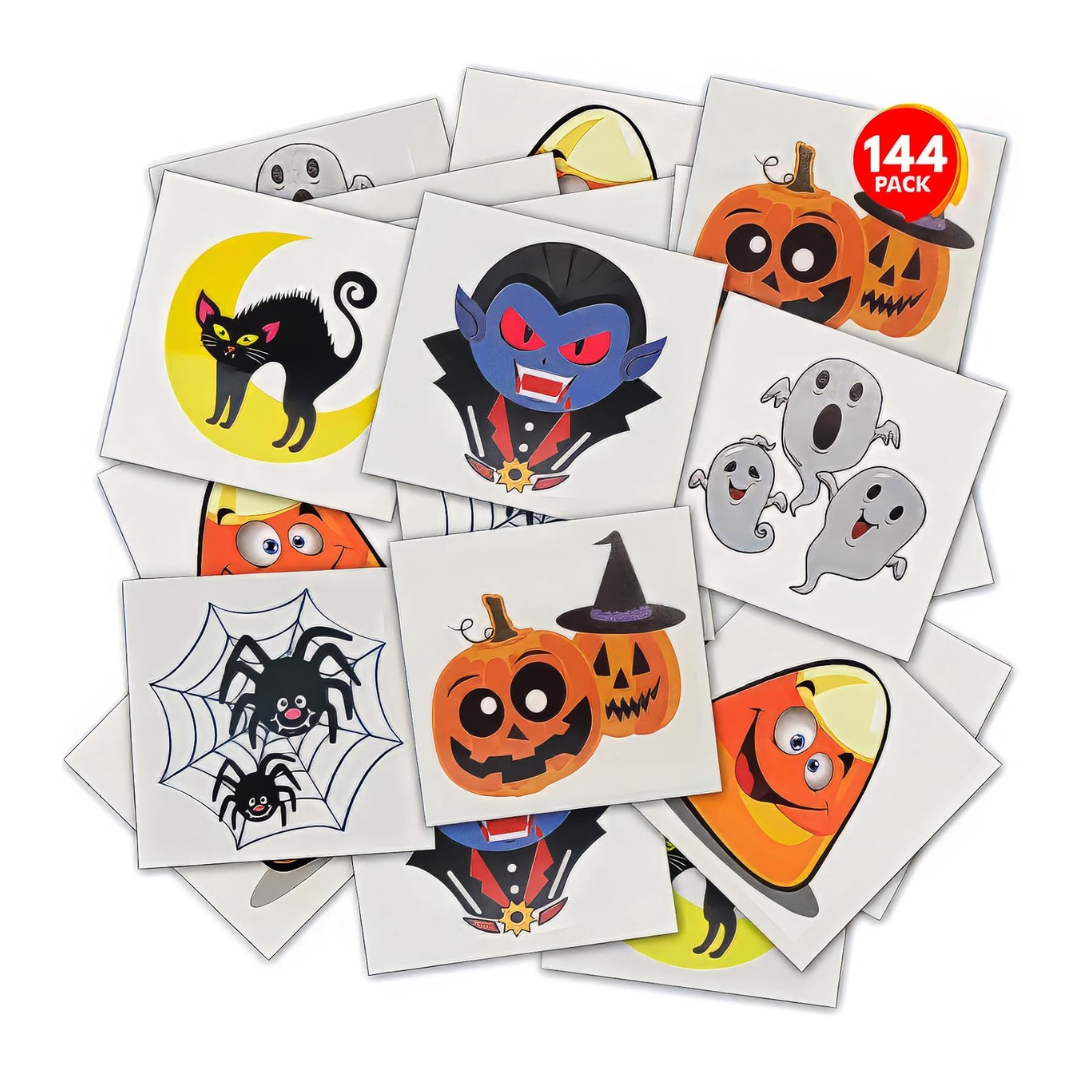 144-Pack Of 2 Inch ArtCreativity Halloween Temporary Tattoos For Kids