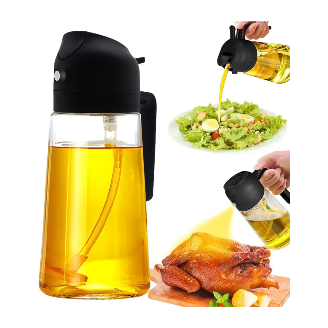 YAYLAIP 2-in-1 Glass Oil Dispenser & Oil Sprayers, 470ml