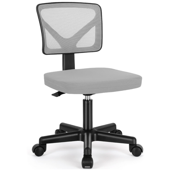 Armless Ergonomic Low Back Home Office Desk Chair With Lumbar Support