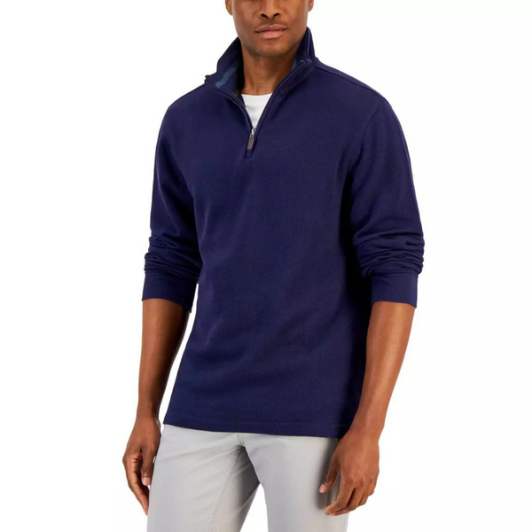 Club Room Men's 1/4 Zip Mock Neck Shirt Pullover Sweater