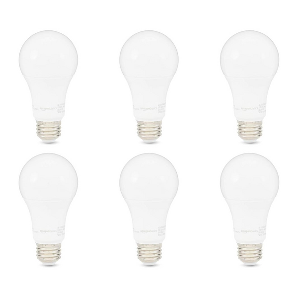 6-Pack Amazon Basics 15W (100W Equiv) A19 Dimmable LED Light Bulbs