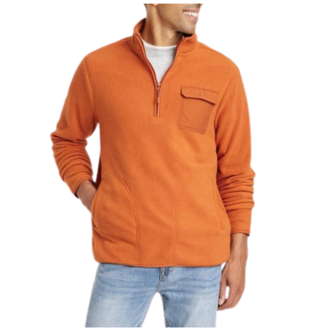 Goodfellow & Co Men's Quarter Zip Pullover Fleece Sweatshirt