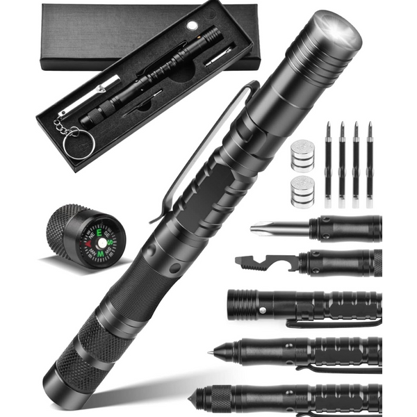 Beinline 12-In-1 Tactical Multitool Pen With LED Flashlight