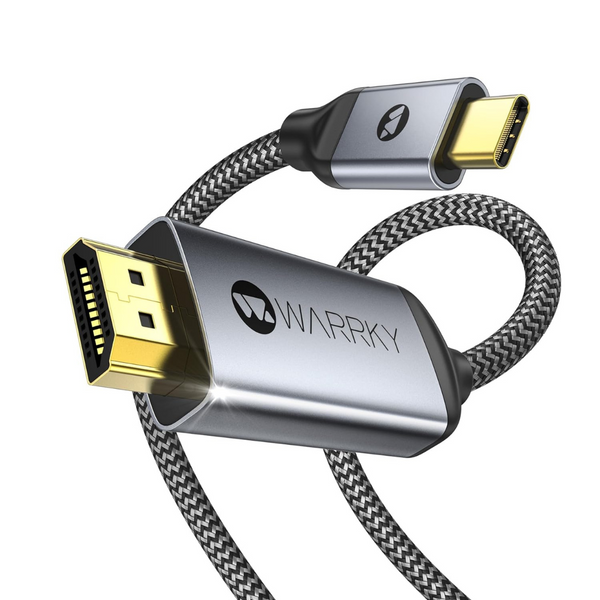 Warrky 4K Anti-Interference Gold-Plated Plugs USB C to HDMI Cable