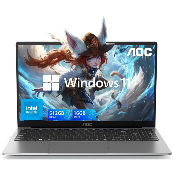 AOC AX15 15.6" Laptop (Alder Lake N97 / 16GB RAM / 512GB SSD)