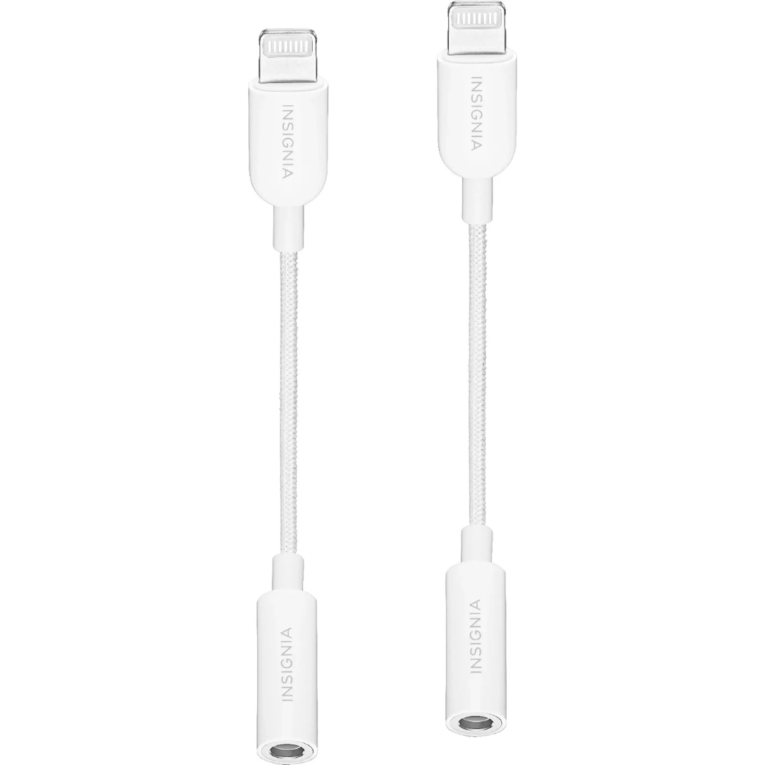 2-Pack Insignia Lightning to 3.5 mm Headphone Adapter