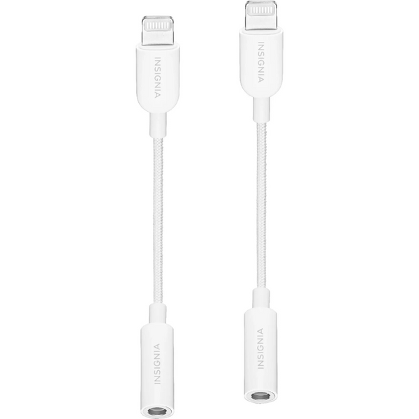 2-Pack Insignia Lightning to 3.5 mm Headphone Adapter