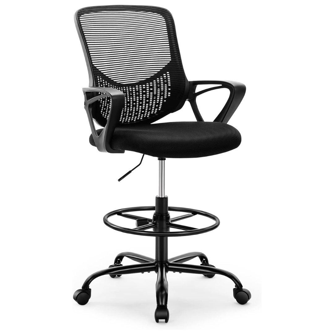 Olixis Drafting Tall Standing Desk Counter Height Office Chairs