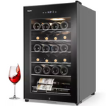 Tazpi 17" 24 Bottle Freestanding Wine Refrigerator with Door Lock