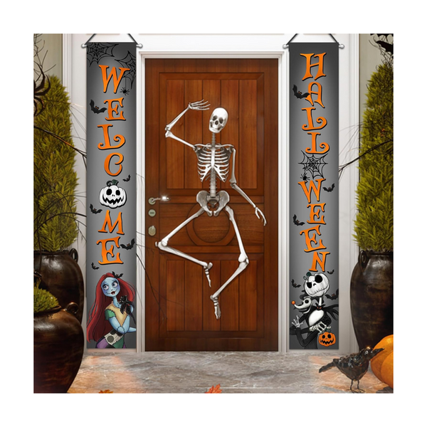 Deroro Welcome Halloween Jack Skellington Porch Banner Sign