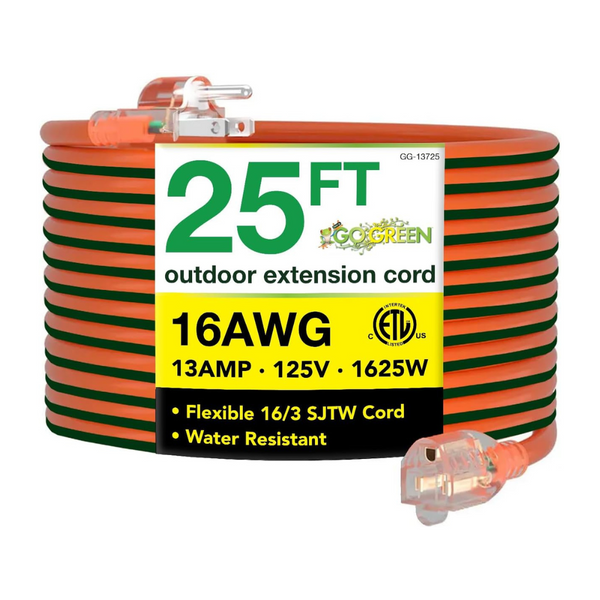 25-ft. GoGreen Power 16/3 SJTW Outdoor Extension Cord With Lighted End