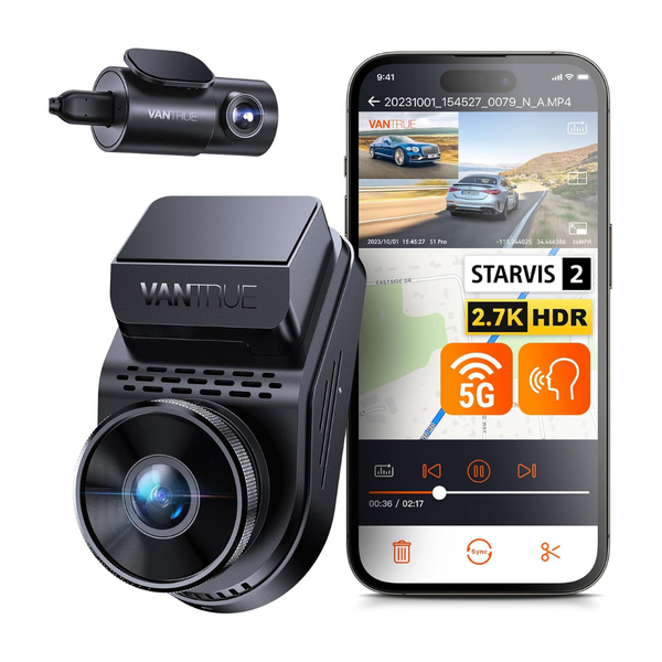 Vantrue S1 Pro 2.7K Front And Rear 5G WiFi Dual Dash Cam