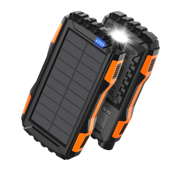 42800mAh Solar Powered Portable Power Bank (Light Orange)