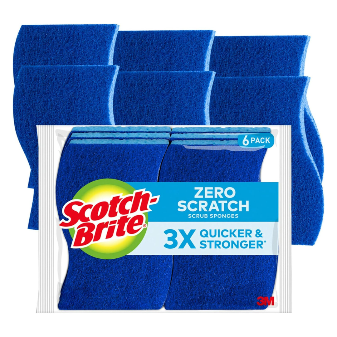 6-Pack Scotch-Brite Zero Scratch Scrub Sponges