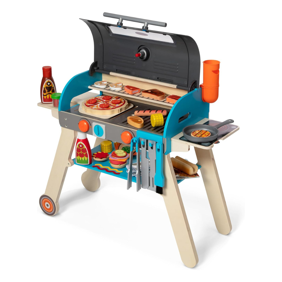 Melissa & Doug Kids Wooden Deluxe Barbecue Grill Kitchen Playsets