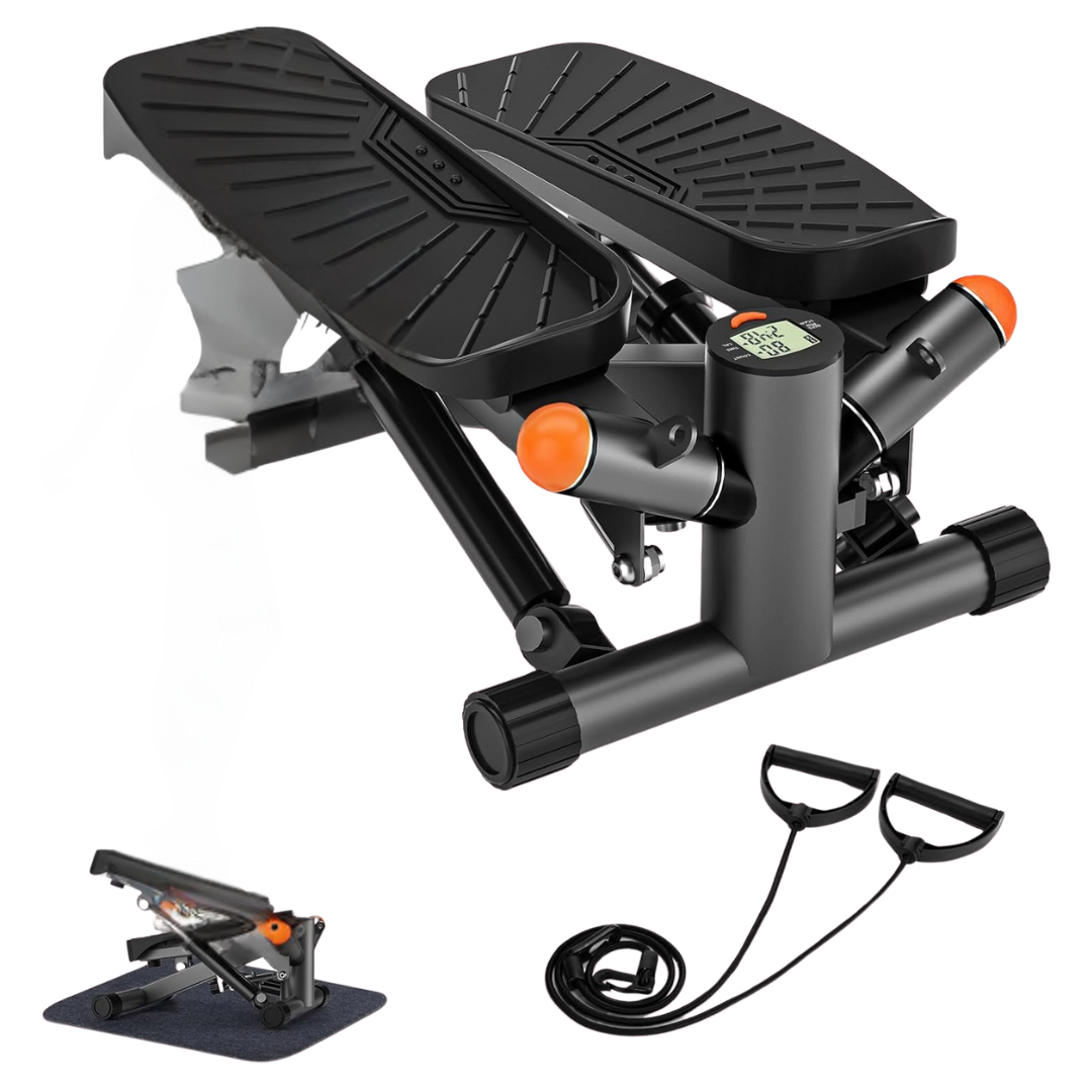 Adjustable Height Mini Stair Stepper With Resistance Bands