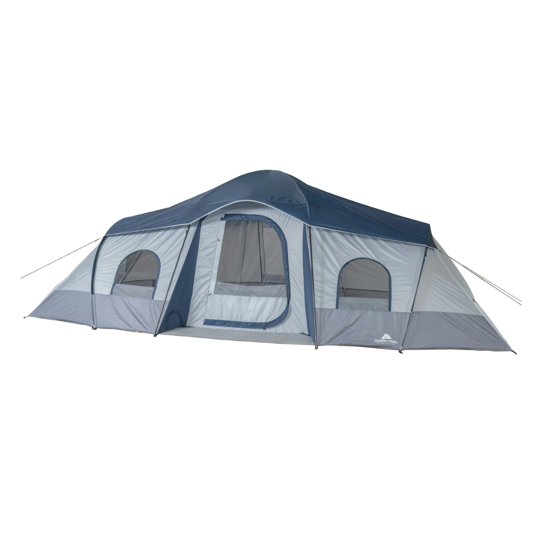 Ozark Trail 10-Person 3-Room Cabin Tent With 2 Side Entrances