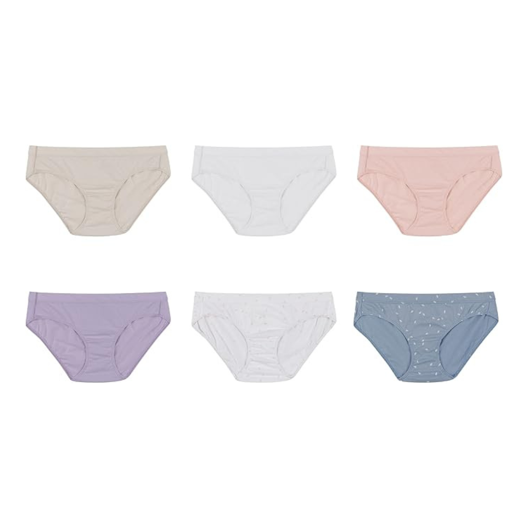 6-Pack Hanes Women's Organic Cotton Hipster Panties