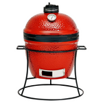 Kamado Joe Jr. 13.5" Charcoal Grill w/Cast Iron Cart & Heat Deflectors