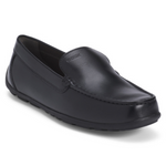 Geox Boy's Leather New Fast Moccasin Shoes (Black)