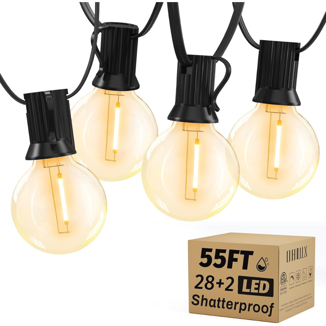 55ft 2200k 28W LED Outdoor Dimmable String Lights