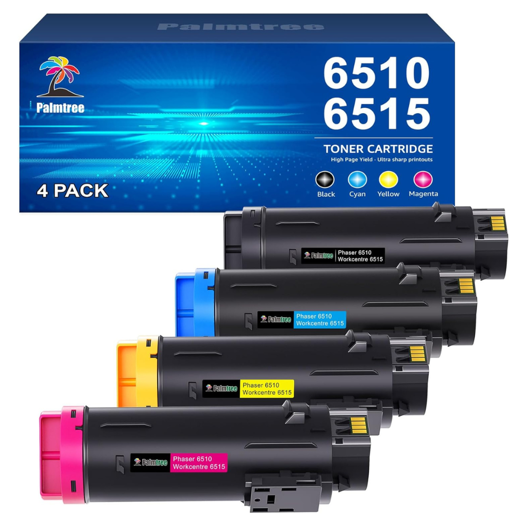 4-Pack Palmtree 6515 Toner Cartridges Replacement For Xerox