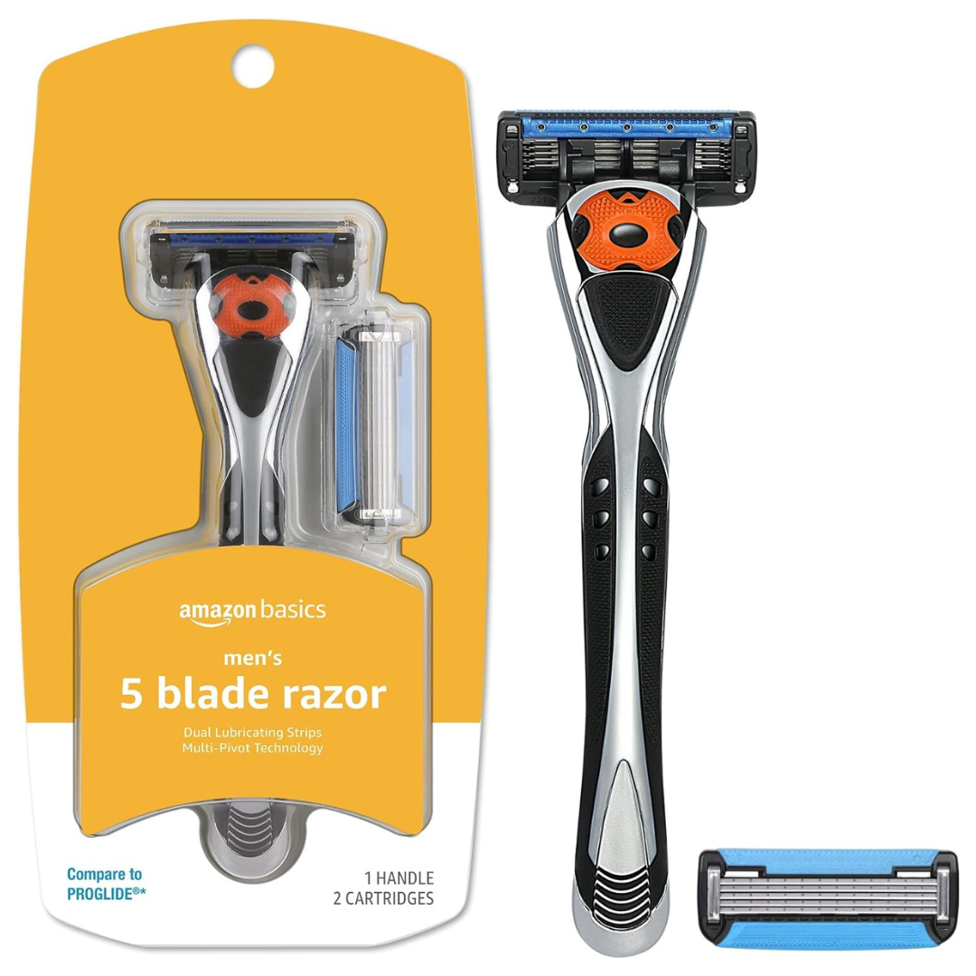 Amazon Basics 5-Blade MotionSphere Men's Razor With 2 Cartridges