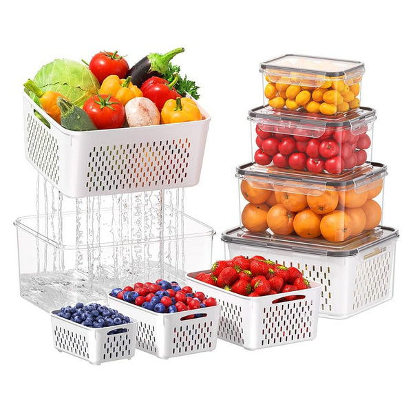 5-Piece Large Fruit Airtight Food Storage Containers Set