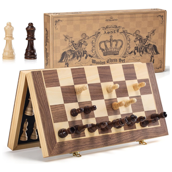 Magnetic Chess Set includes Extra Kings, Queens & Carry Bag