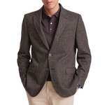 Nautica Men's Modern-Fit Solid Herringbone Tweed Sport Coat