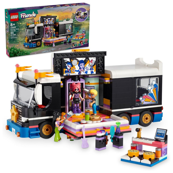 LEGO Friends Pop Star Music Tour Bus Play Together Toy With 4 Mini-Doll Characters