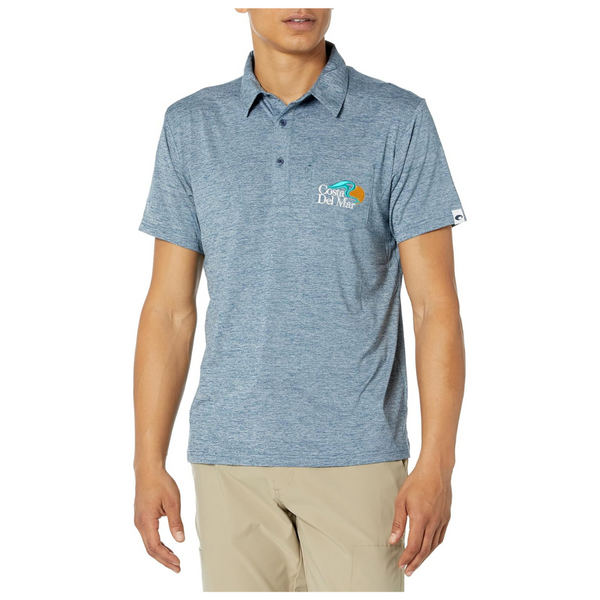 Costa Del Mar Men's Founders Voyager Polo (Navy Blue Heather)