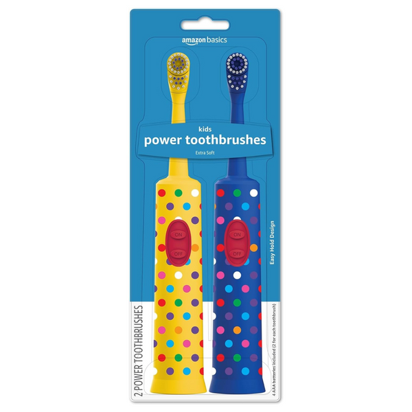 2-Count Amazon Basics Kids Battery Powered Toothbrush