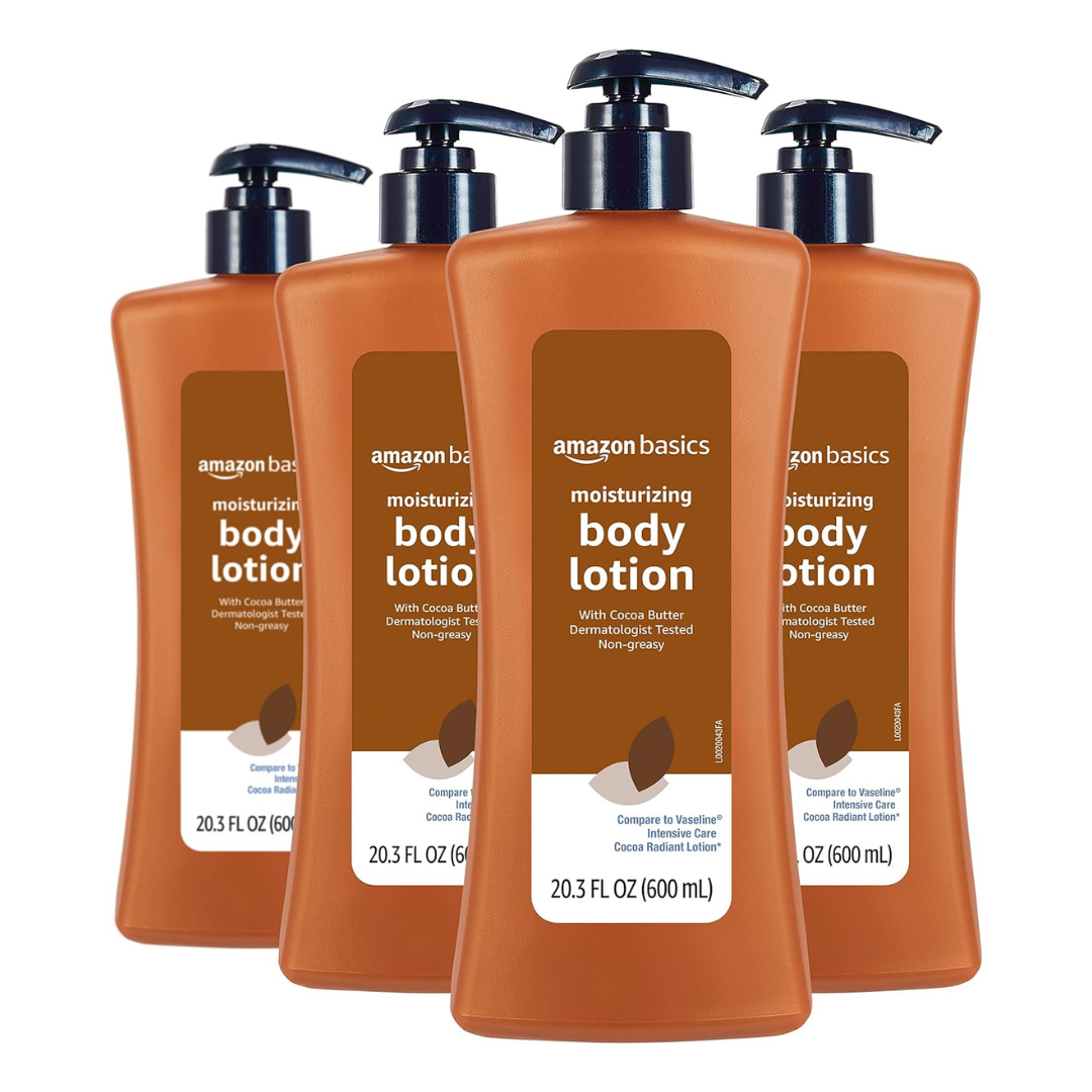 4-Pack Amazon Basics Cocoa Butter Body Lotion, 20.3 Fl Oz