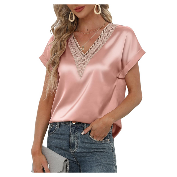 Women's Short Sleeve Silk Tops (Various)