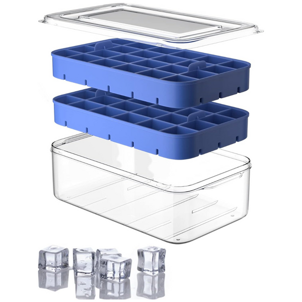 Rottay 48 Small Nugget Silicone Ice Cube Tray With Lid And Bin (4 Colors)