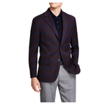 Tommy Hilfiger Men's Modern-Fit Burgundy Plaid Sport Coat (Burgundy/Blue)